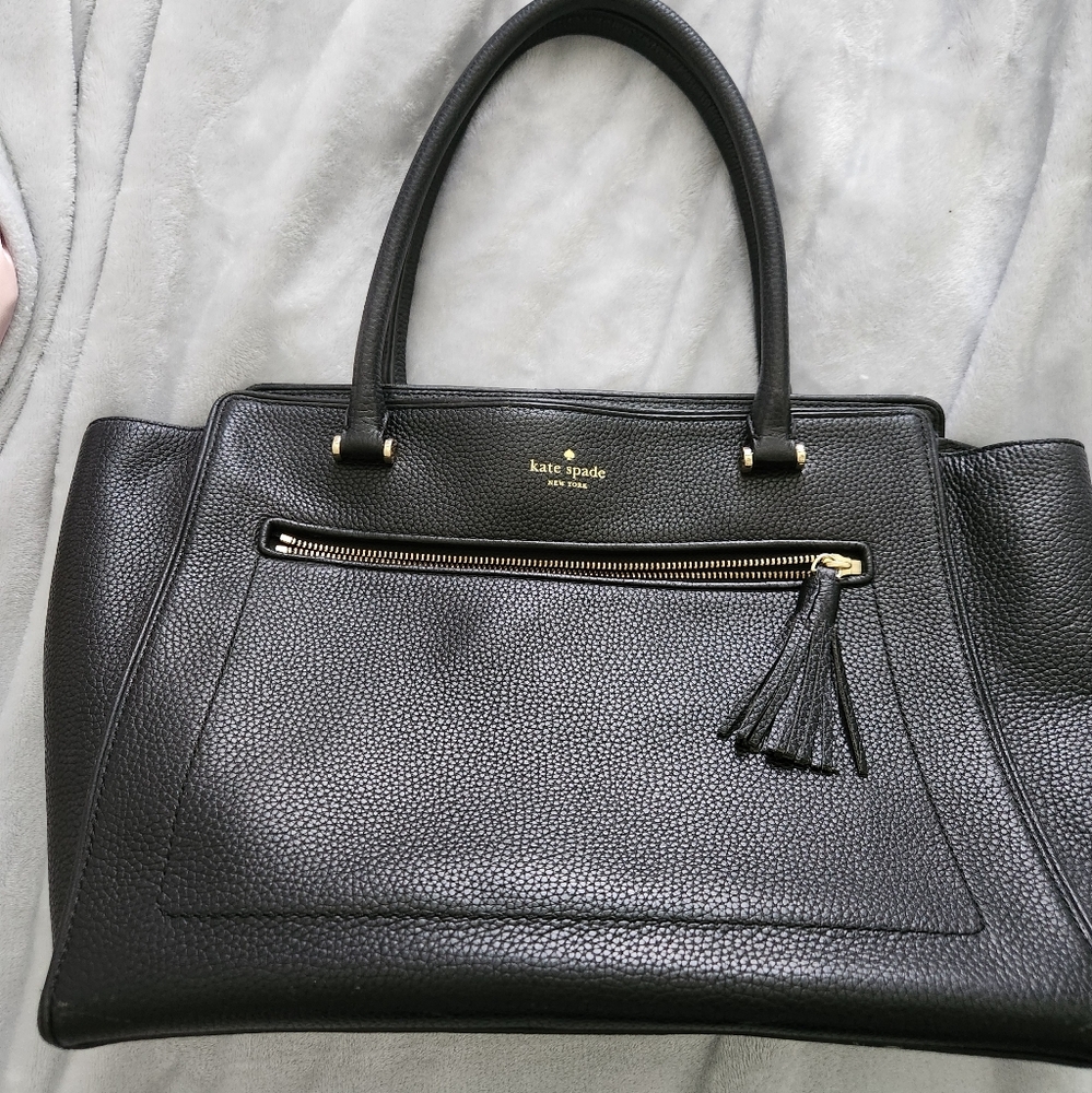 Kate Spade Black Leather Tote Bag